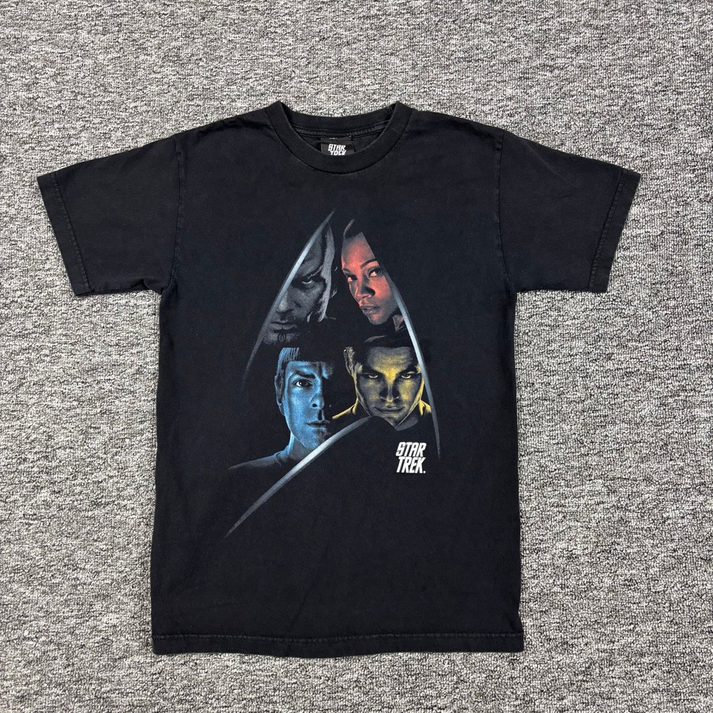 Y2K 2000s Star Trek Movie Sci-Fi Graphic Streetwear Black T-Shirt Men's Small‎